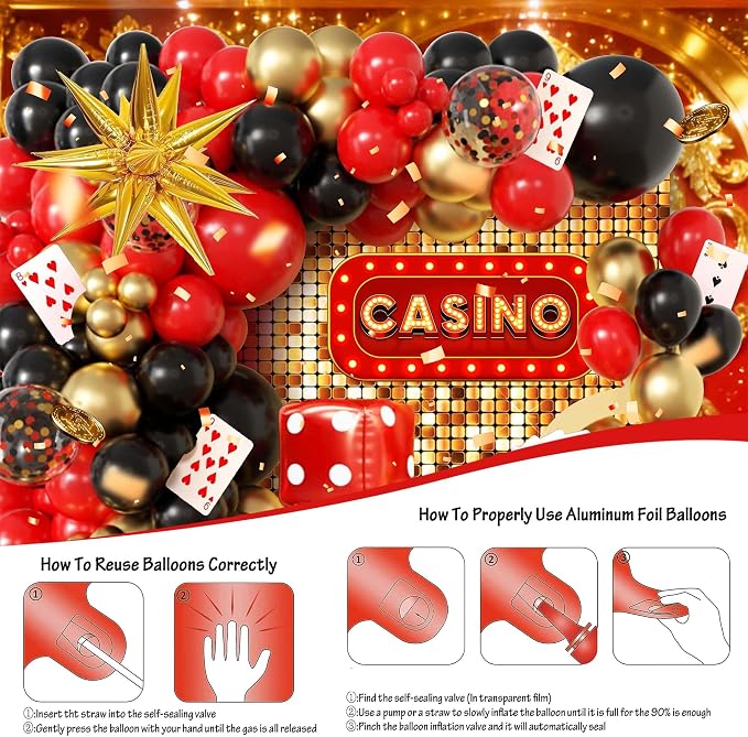 104pcs Casino Party Decorations Balloon Garland Arch Kit - Image 6