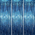 Voircoloria Retro Blue Foil Fringe Backdrop Curtains, Birthday Party Decorations by Voircoloria
