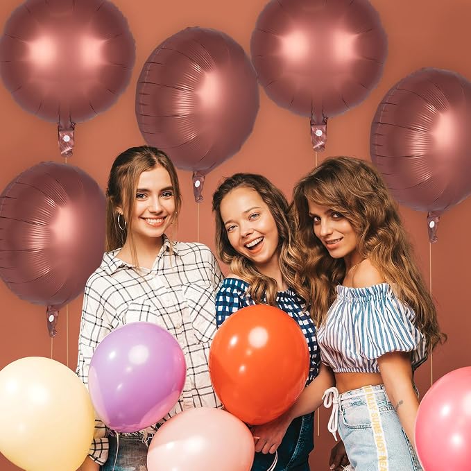 20 Pcs Chocolate Round Shaped Balloons, 18 Inch Round Foil Balloon, Giant Round - Image 7