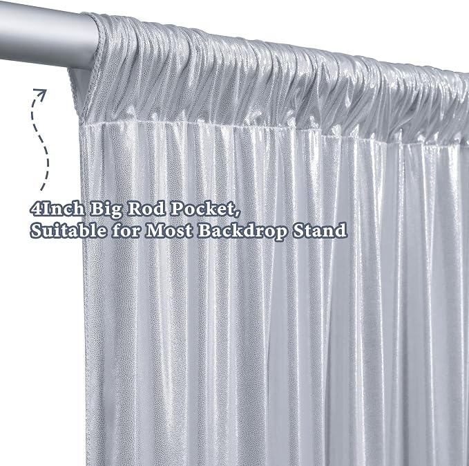 Outpain Thick 30 ft x 10 ft Silver Sequin Backdrop Curtain - Image 7