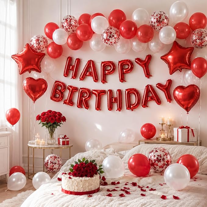 Red Birthday Decorations for Girls - Image 6