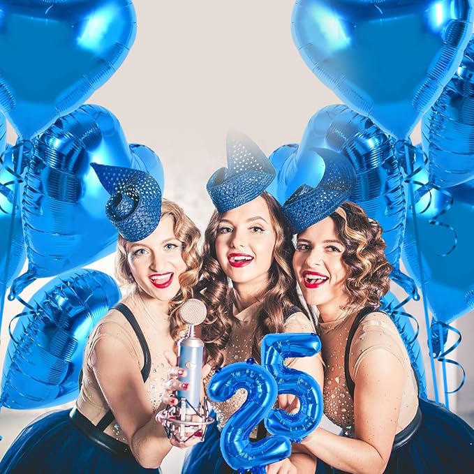 TONIFUL Number Balloon 16 Inch 10 Pcs Blue 0-9 Birthday Number Balloons | Small - Image 5