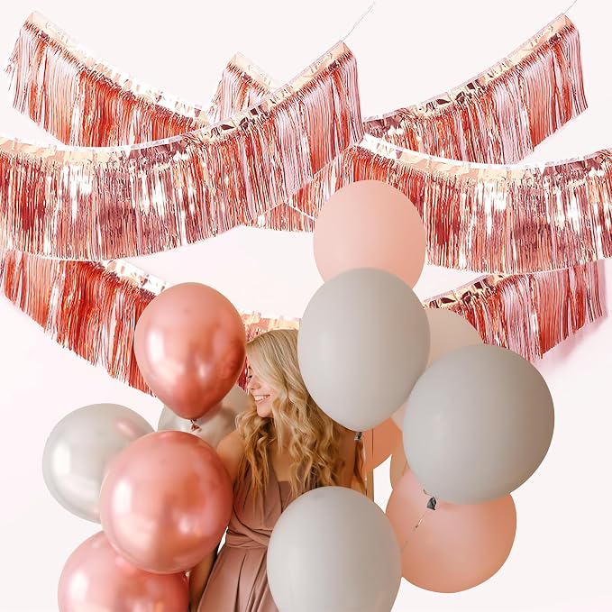 Premium Rose Gold Fringe Tinsel Garland - Image 3