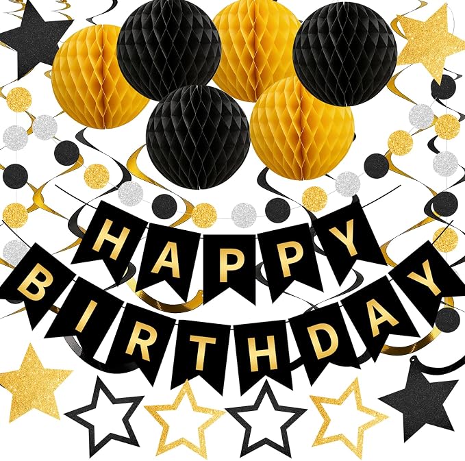 Rouceyxin Birthday Decorations, Happy Birthday Decor Sign Banner by Rouceyxin