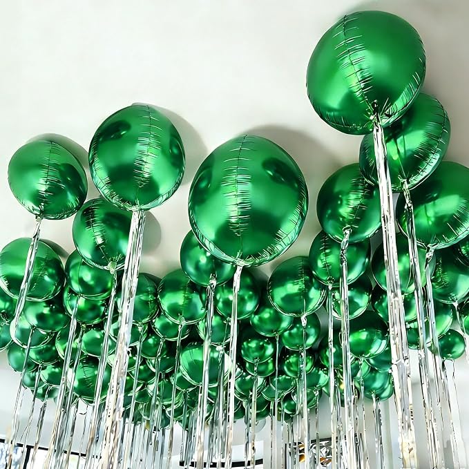 12Pcs Green Round Balloons Foil, Big Metallic Green Foil Balloons - Image 6