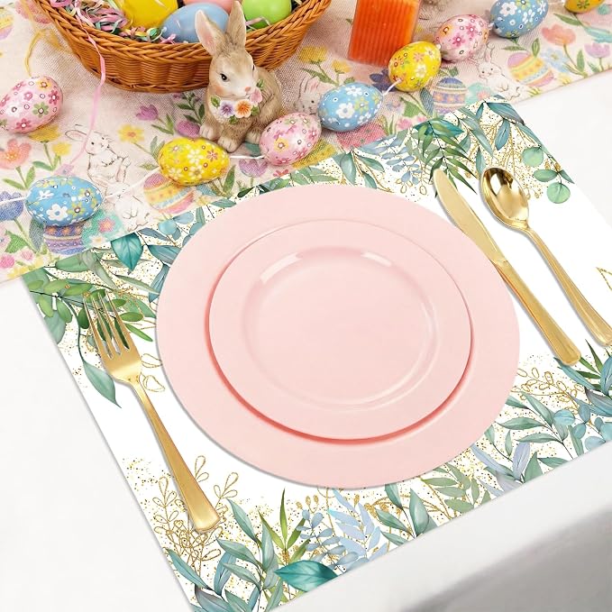 50 Pack Christian Disposable Paper Placemats Cross Eucalyptus Mats - Image 5