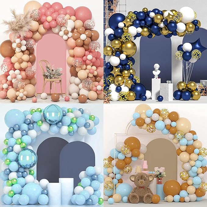 Wedding Arch Covers Arch Backdrop Cover Arch Stand Covers 7.2FT 6.6FT 6FT Set of 3 Arch Cover Spandex Fabric Stretchy Backdrop for Wedding Birthday Party Decoration Baby Shower (Candy Orange)