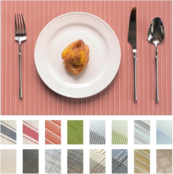 Placemats Set of 6 Vinyl/Plastic Woven Place Mats by Unknown