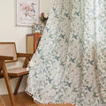 ENJOYBRIDAL Floral Curtains 63 Inches Long Semi Sheer Boho Drapes by ENJOYBRIDAL