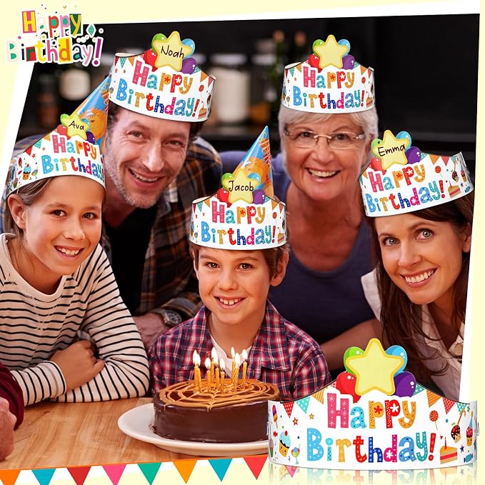 Outus 42 Pack Happy Birthday Crowns - Image 2