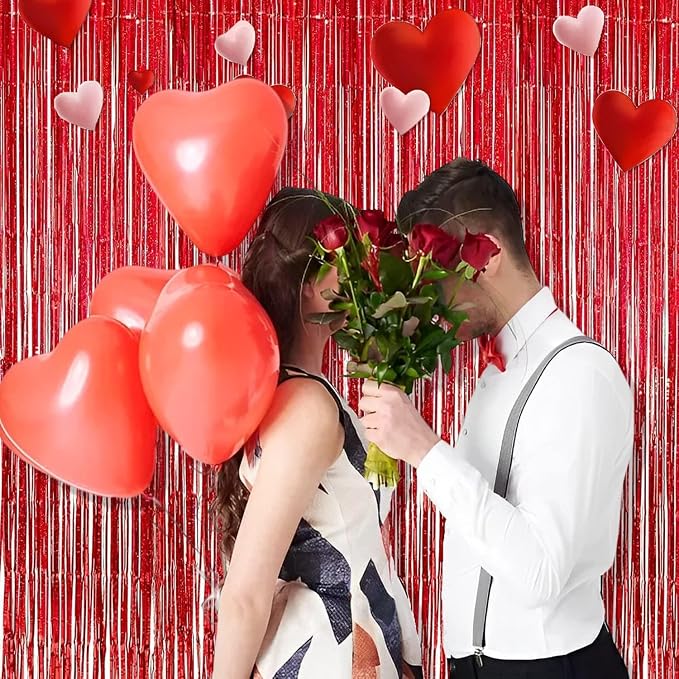 BRAVESHINE Red Streamers Party Backdrop | Foil Curtain | Halloween Decor | - Image 3