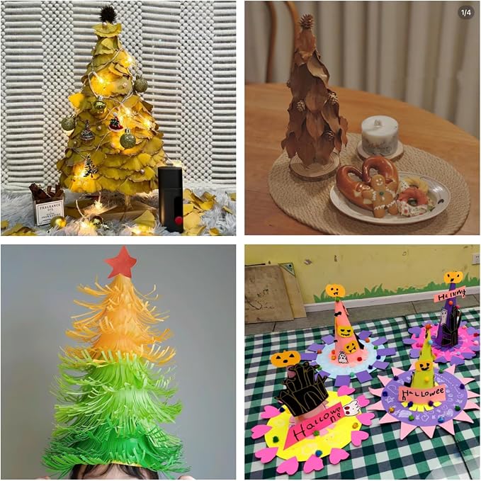 Crafjie 6PCS Paper Mache Cones Open Bottom 13.75x5 in, Paper Cone - Image 5