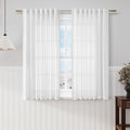 White Linen Back Tab Rod Pocket Curtains 52 Inch Length by Nanspring