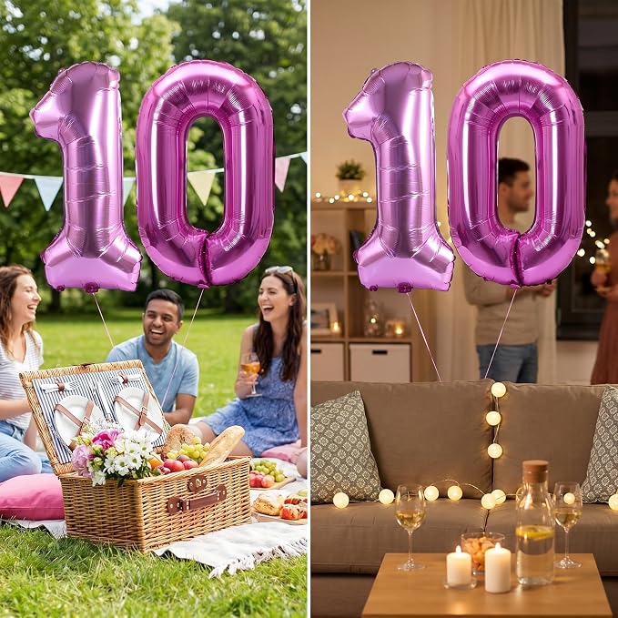 Number 10 Balloon Foil Mylar Balloons - Image 3