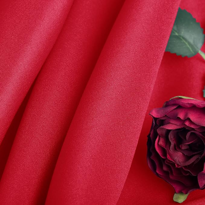 Ascoza 2pack 120 Inch Red Round Tablecloth in Washable Polyester Fabric for Wedding/Banquet/Restaurant/Parties…