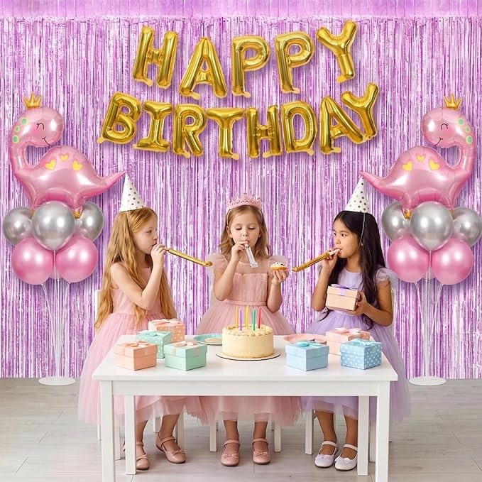 Cute Pink Dinosaur Birthday Party Decorations, Dino Theme Party Balloon Kit - Image 6