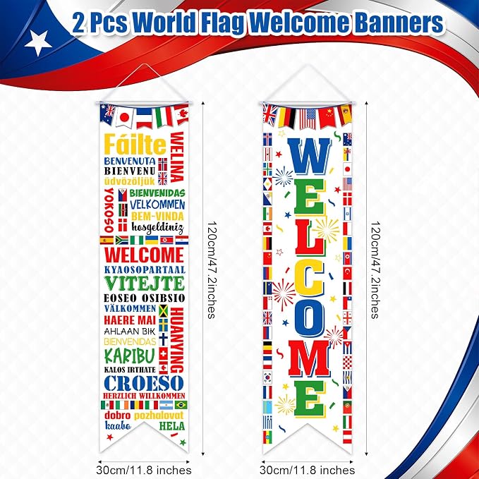 Tatuo 2 Pcs International World Flags Decorations, International Welcome Porch - Image 2