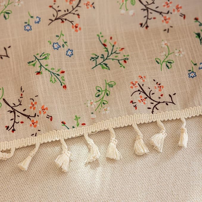 ENJOYBRIDAL Semi Sheer Curtains 52x96 Inch 1 Panel, Floral Print - Image 5