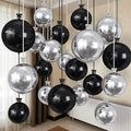 Black Silver Round Foil Balloons by Togvu