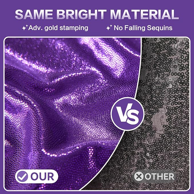 gogoparti 10x10FT Purple Sequin Backdrop Curtain - Image 2