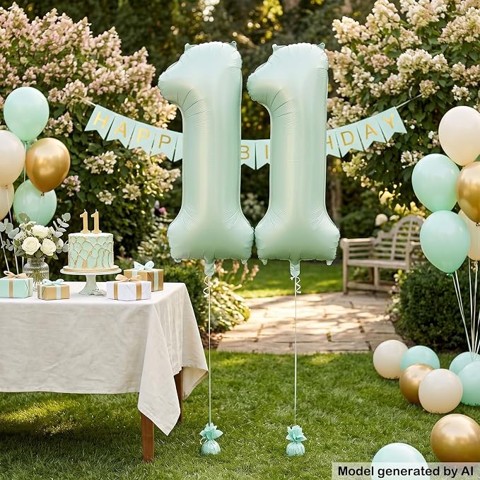 40 Inch Olive Green Number 11 Balloon - Image 4