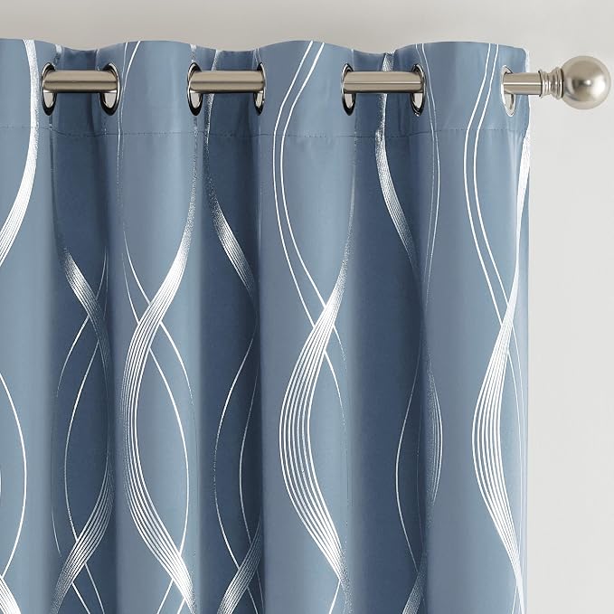 NICETOWN Dusty Blue 63" Length Curtains by NICETOWN