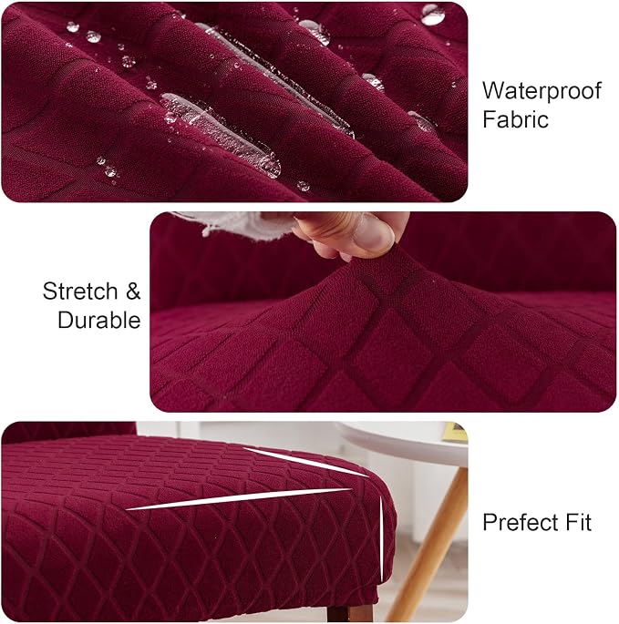 Waterproof Dining Chair Covers Set of 2 Parsons Chair Slipcovers | Double - Image 3