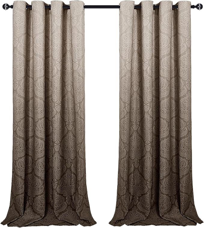 DWCN Brown Room Darkening Blackout Curtains - Image 8