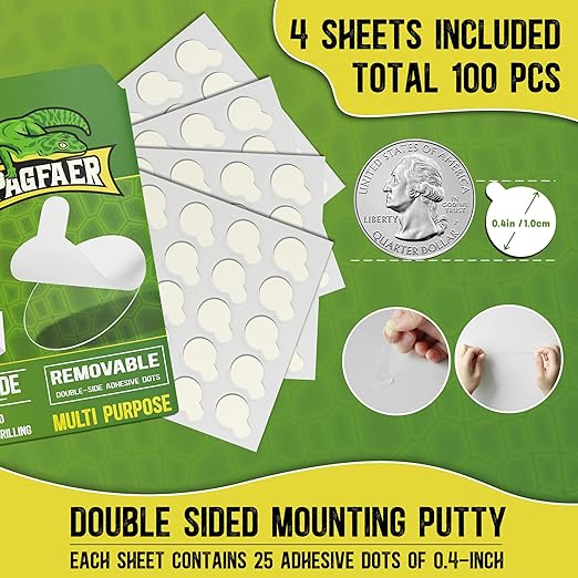 Double Sided Tape Sticky Dot Stickers 100PCS, Removable Sticky Putty No Trace - Image 2