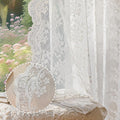 Anmao Vintage White Lace Curtains 120 Inches Long 2 Panels, Romantic Elegant by Anmao