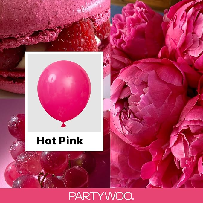 PartyWoo Hot Pink Balloons 100pcs Magenta Fuchsia Color 36 18 12 10 5 Inch | 36 - Image 2