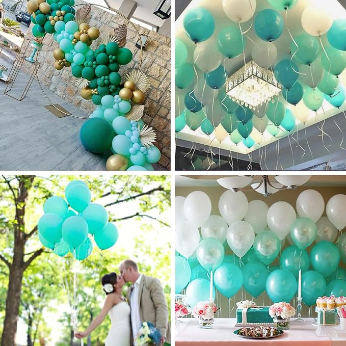 PartyWoo Teal Balloons 50pcs Turquoise Dark Teal Color 12 Inch | Balloons - Image 5