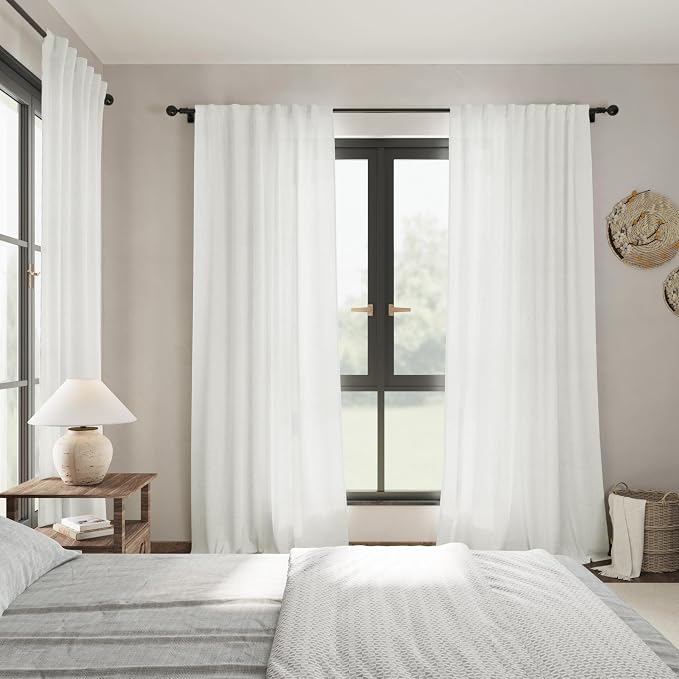 Semi Sheer Linen Curtains 120 Inches Long - Image 7