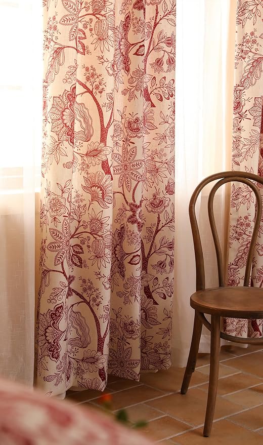 Designer Elegant Linen Printed Curtains, 2 Panels, kitchen Bedroom Living Room - Image 9