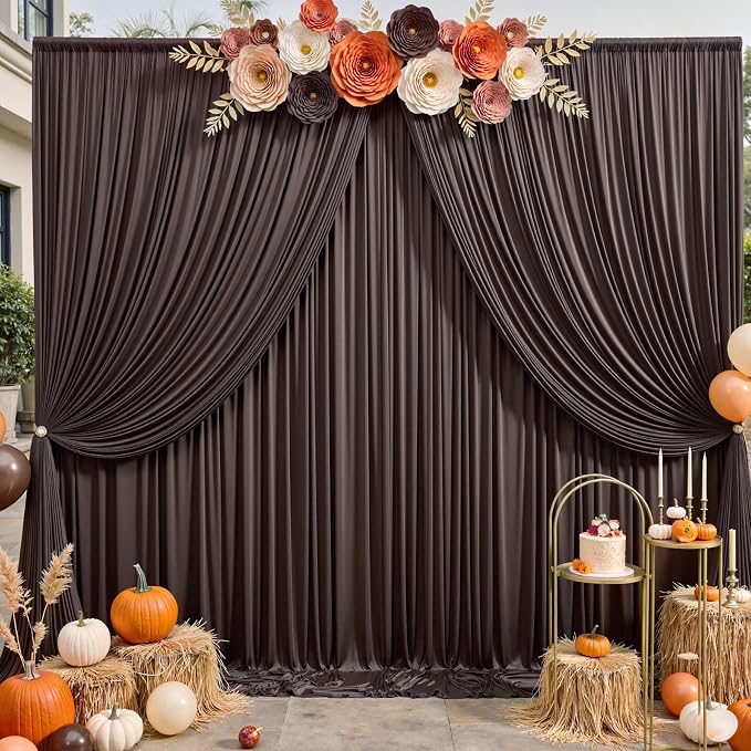 20ft×12ft Brown Backdrop Curtains - Image 2