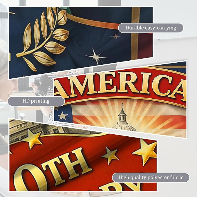 Custom American 250th Anniversary Flag Backdrop 1776-2026, Personalized 250 - Image 4
