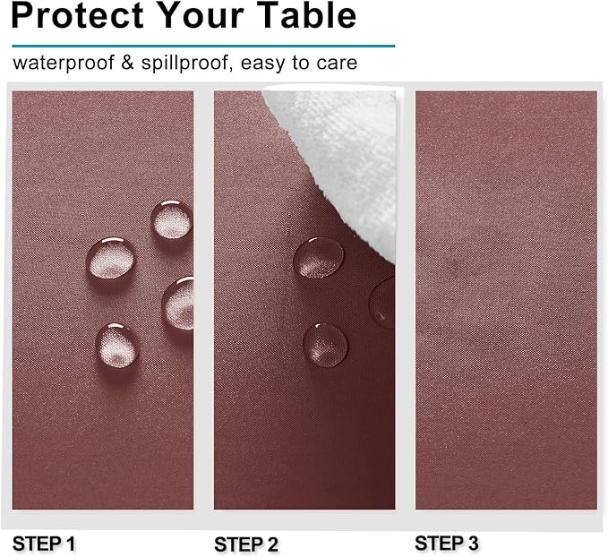 Hiasan Dusty Rose Square Tablecloth - Waterproof and Spillproof Restaurant Washable Polyester Table Cloth for Dining Room, 54 x 54 Inch