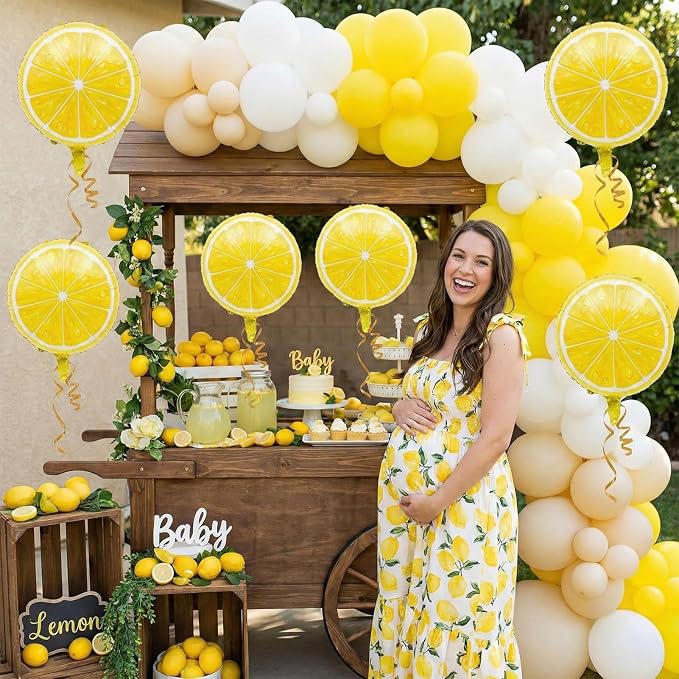 6 Pcs 18" Lemon Foil Balloons, Sliced Lemonade Supplies, Main Squeeze Bridal - Image 7