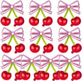 10Pcs Pink Bow Red Cherry Foil Balloons | by Unknown