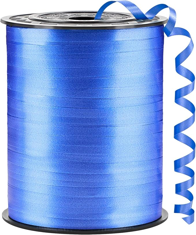 Dark Blue Curling Ribbon, 500 Yards, 1/5 Inch | by CLUEWR