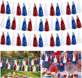 Morofme Red White Blue Foil Fringe Garland 45pcs Patriotic Tassel Banner 4th of by Morofme