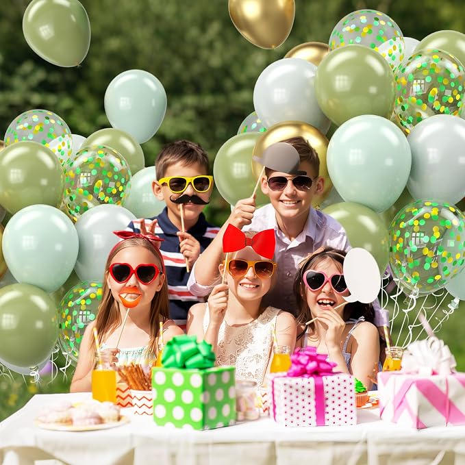 Sage Green and Gold Balloons - Image 8