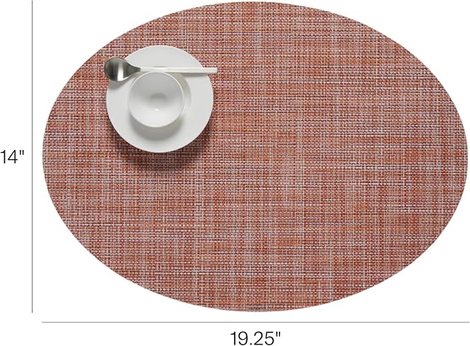Chilewich Mini Basketweave Placemats, Woven Oval Placemats Set of 4 | Reusable - Image 2