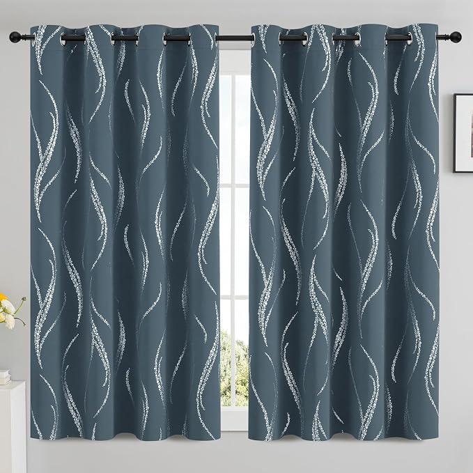 Yakamok Stone Blue Blackout Curtains - Image 2