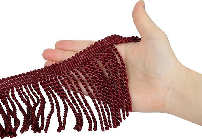 5 Yard Curtain Bullion Fringe Trim-Rayon Tassel Embellishments | 4 Inch Wide - Image 2