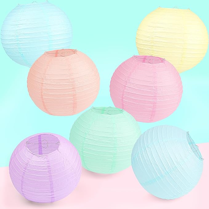 Qenk 12 Pcs Colorful Hanging Paper Lanterns - Image 4