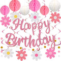 YEOCU Birthday Decorations, No DIY Pre-Strung Happy Birthday Banner | Pink by YEOCU