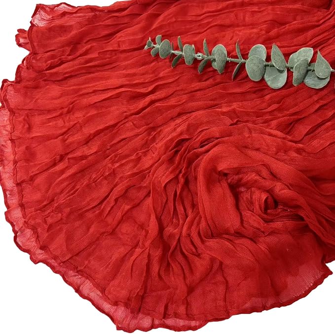 12Pack Red Cheesecloth Table Runner 20 x 120 inch Gauze Table Runner | Red - Image 4