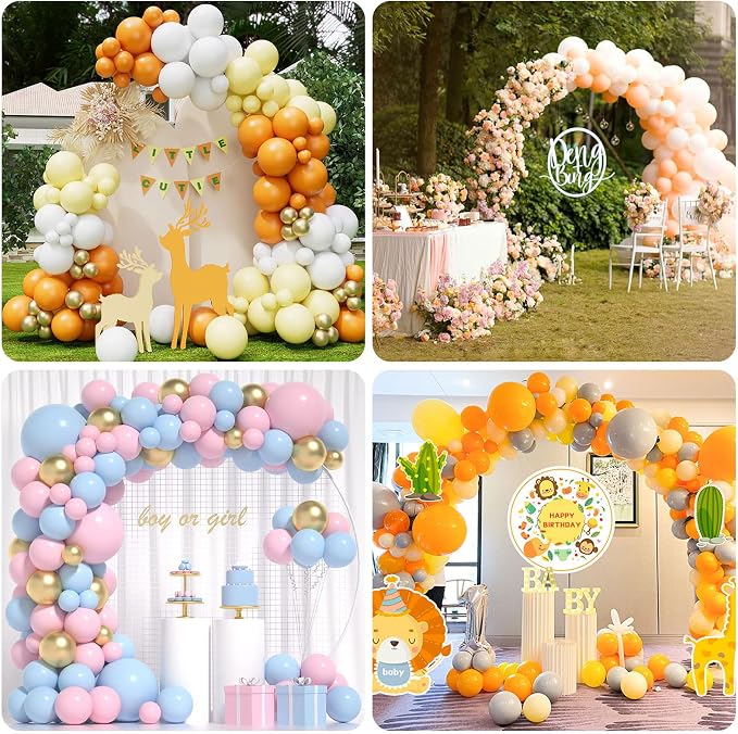 Gold Balloon Arch Stand Kit, 9.3ft & 6ft Free Bending Soft Balloon Flower - Image 6