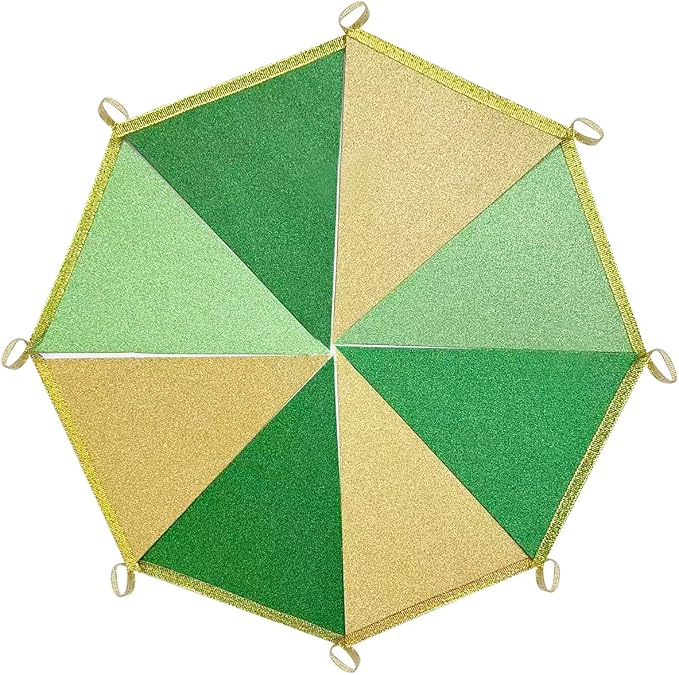 Green Gold Party Decorations Pennant Banner Flag Glitter Green Gold Triangle - Image 4